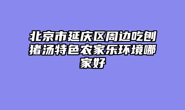 北京市延庆区周边吃刨猪汤特色农家乐环境哪家好