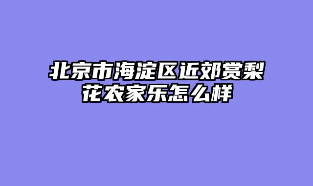 北京市海淀区近郊赏梨花农家乐怎么样