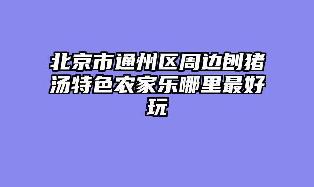 北京市通州区周边刨猪汤特色农家乐哪里最好玩