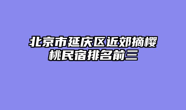 北京市延庆区近郊摘樱桃民宿排名前三