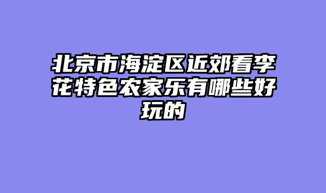 北京市海淀区近郊看李花特色农家乐有哪些好玩的