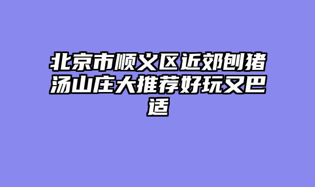 北京市顺义区近郊刨猪汤山庄大推荐好玩又巴适