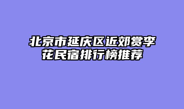 北京市延庆区近郊赏李花民宿排行榜推荐
