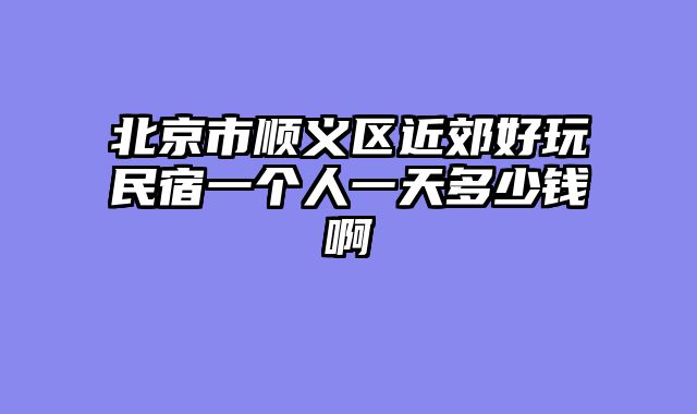 北京市顺义区近郊好玩民宿一个人一天多少钱啊