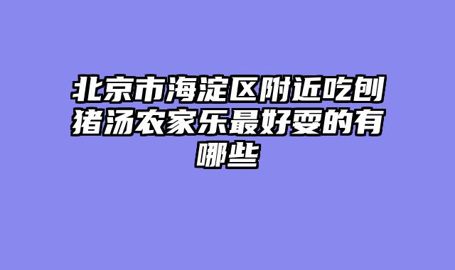 北京市海淀区附近吃刨猪汤农家乐最好耍的有哪些