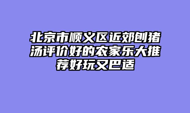 北京市顺义区近郊刨猪汤评价好的农家乐大推荐好玩又巴适