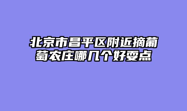 北京市昌平区附近摘葡萄农庄哪几个好耍点