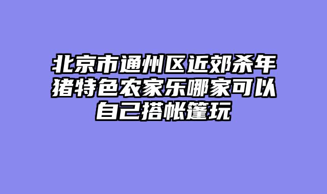 北京市通州区近郊杀年猪特色农家乐哪家可以自己搭帐篷玩