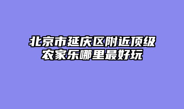 北京市延庆区附近顶级农家乐哪里最好玩