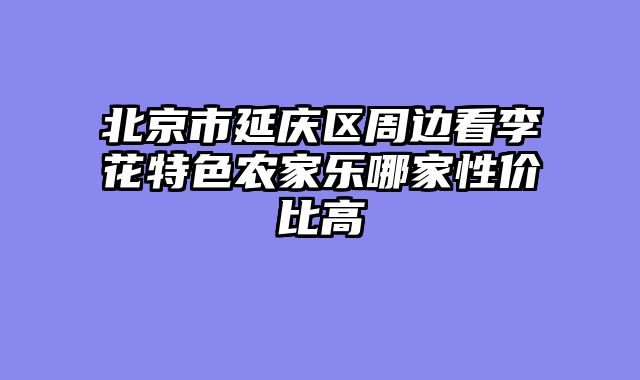 北京市延庆区周边看李花特色农家乐哪家性价比高