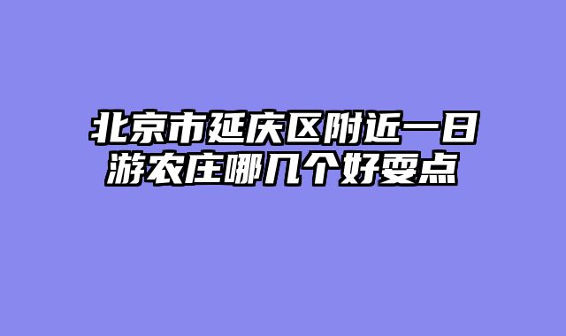 北京市延庆区附近一日游农庄哪几个好耍点