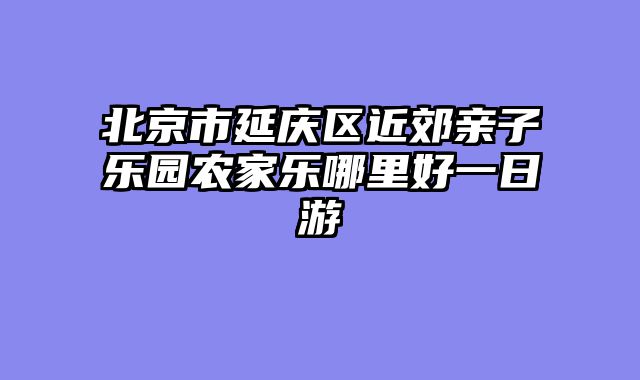 北京市延庆区近郊亲子乐园农家乐哪里好一日游