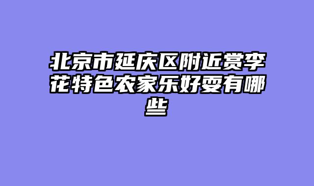 北京市延庆区附近赏李花特色农家乐好耍有哪些