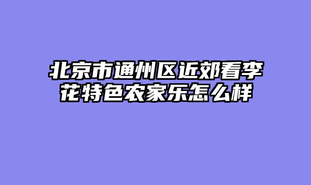 北京市通州区近郊看李花特色农家乐怎么样