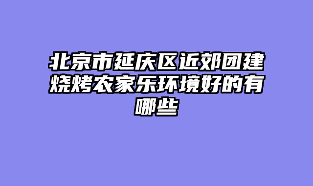 北京市延庆区近郊团建烧烤农家乐环境好的有哪些