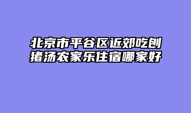 北京市平谷区近郊吃刨猪汤农家乐住宿哪家好